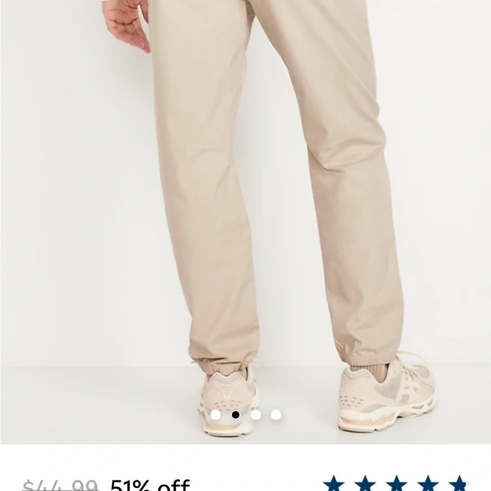 NWT! Mens Old Navy Modern Jogger Built In Flex Light Stone Khaki Pants Large - Picture 3 of 9